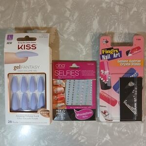 Kiss Gel Fantasy lavender long length press on nails with 2 bonus packages